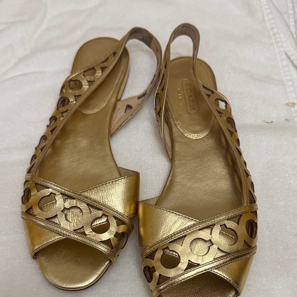 Coach Metallic Gold Women's Sandals 2008 New